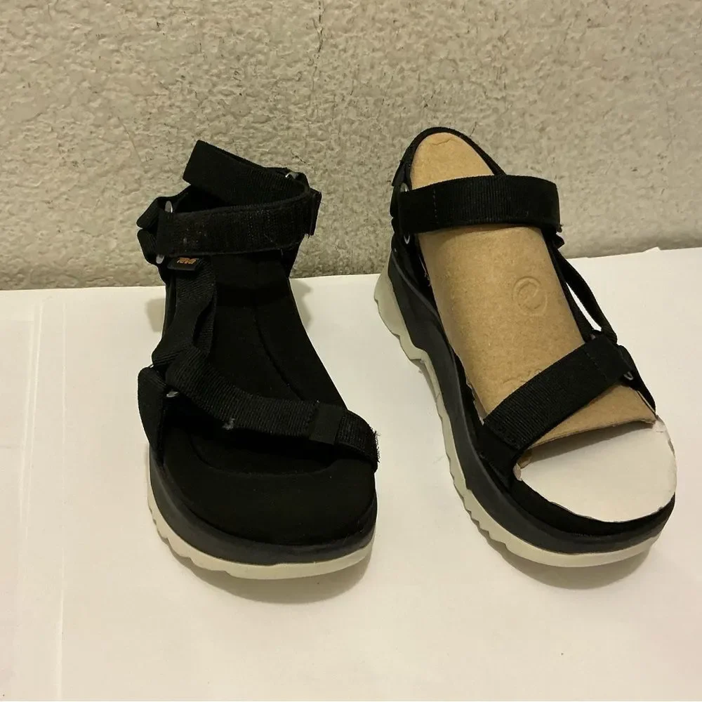 Teva Women's Jadito Universal Strappy Platform Sandals size 7 Black Chunky